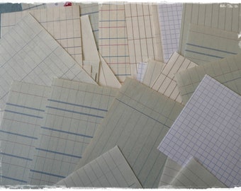 50 piece vintage paper pack, ledger paper, scrap pack