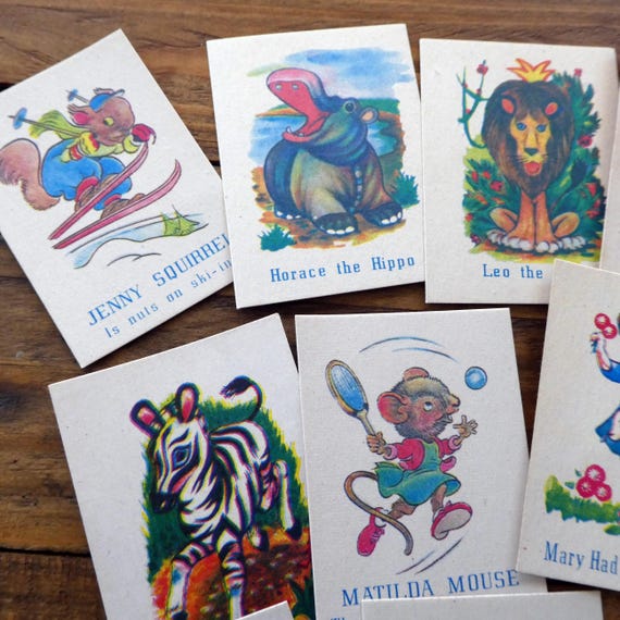 1950s Children's Playing Cards, Vintage Animal Swap Cards - Etsy