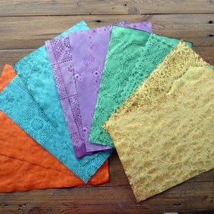 10 coffee dyed lace bright coloured paper pack, A4 paper