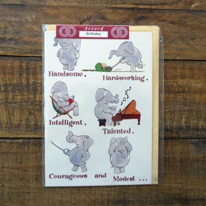 Vintage year older birthday card, unused happy birthday card