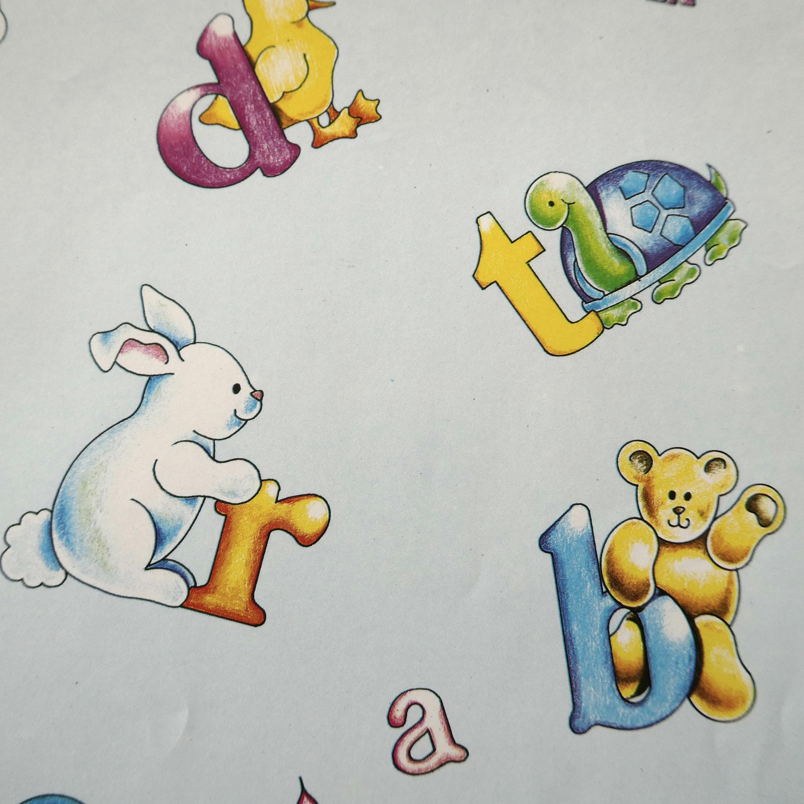 Wrapping Paper Abcd Vintage Wrapping Paper, Alphabet Gift Wrap - Etsy