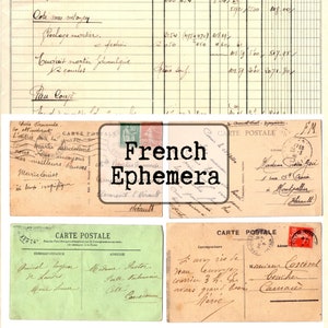 French Ephemera, Instant Download, Printable JPEG