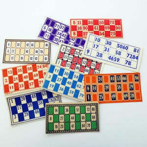 10 cartes de bingo vintage - 10 cartes en carton