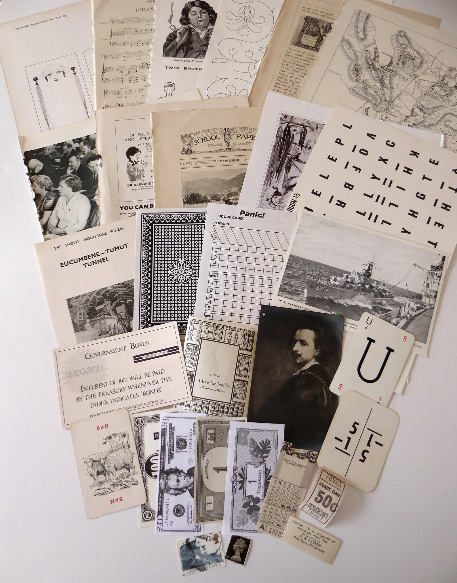 Black and White Ephemera Pack 30 Pieces - Etsy Australia