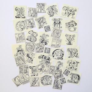 40 decorative alphabet letters paper clippings die cut style paper cuts