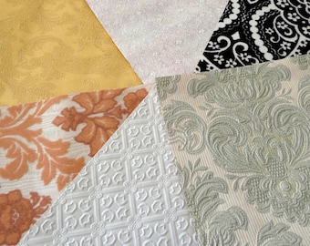 Vintage Wallpaper Pack: Embossed and Flocked Wallpaper, 6 Large Pieces