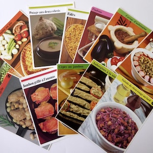 20 Vintage French Recipe Cards