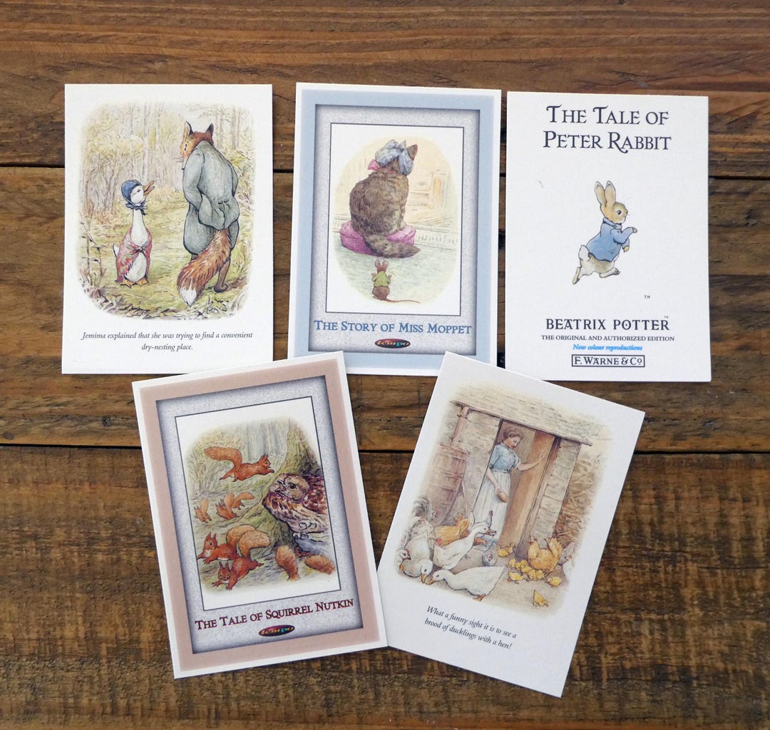 Beatrix Potter Collectors Cards, Five Peter Rabbit and Friends Cards