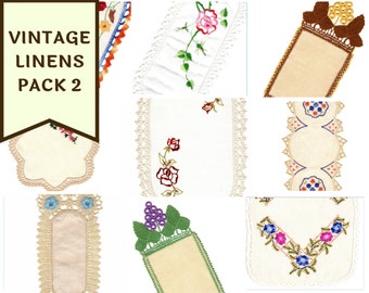 Vintage Linens Pack 3 Instant Download Printable JPEG | Etsy