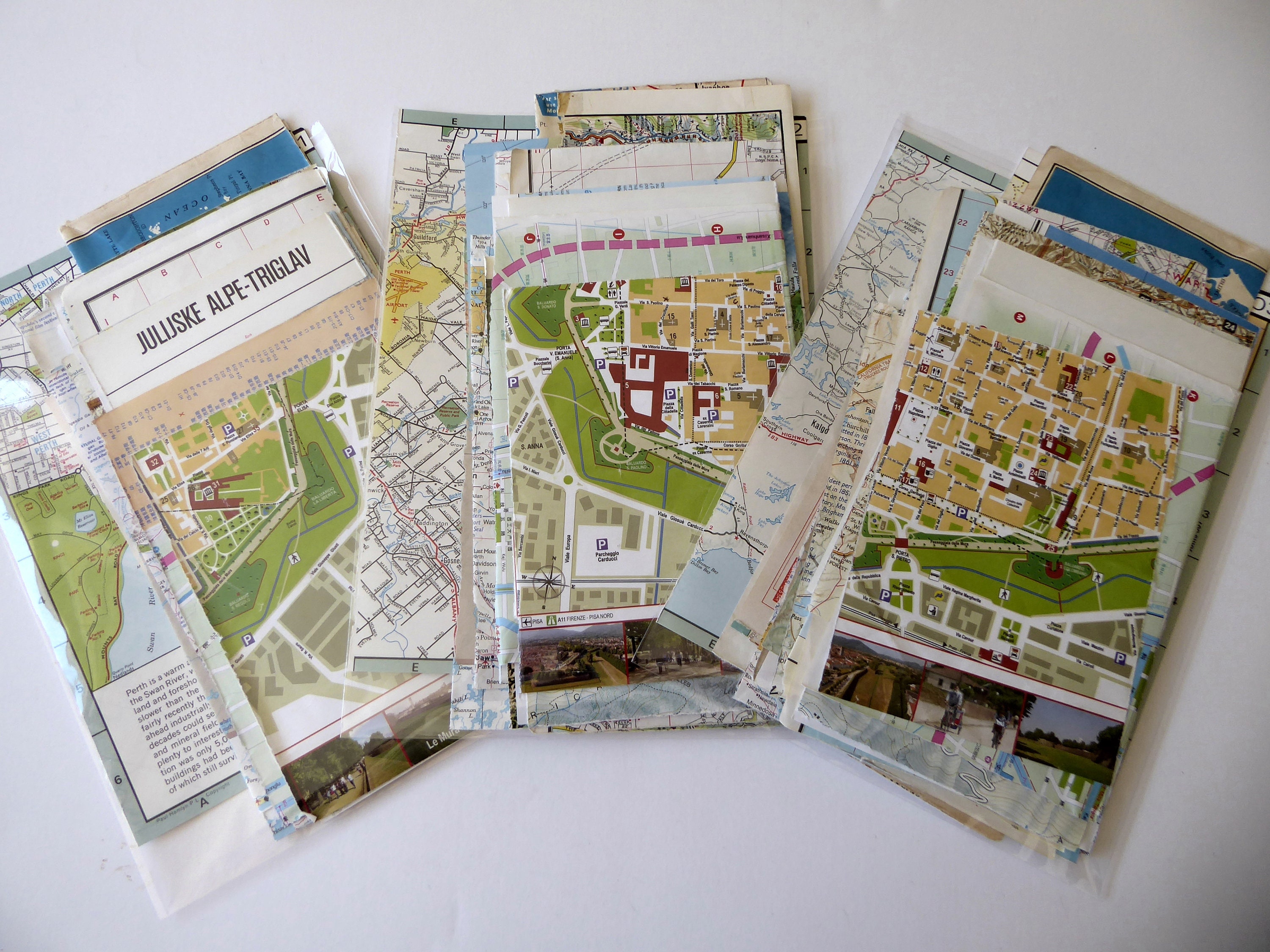 30 Piece Vintage Map Paper Pack, Scrapbooking Collage Supplies - Etsy