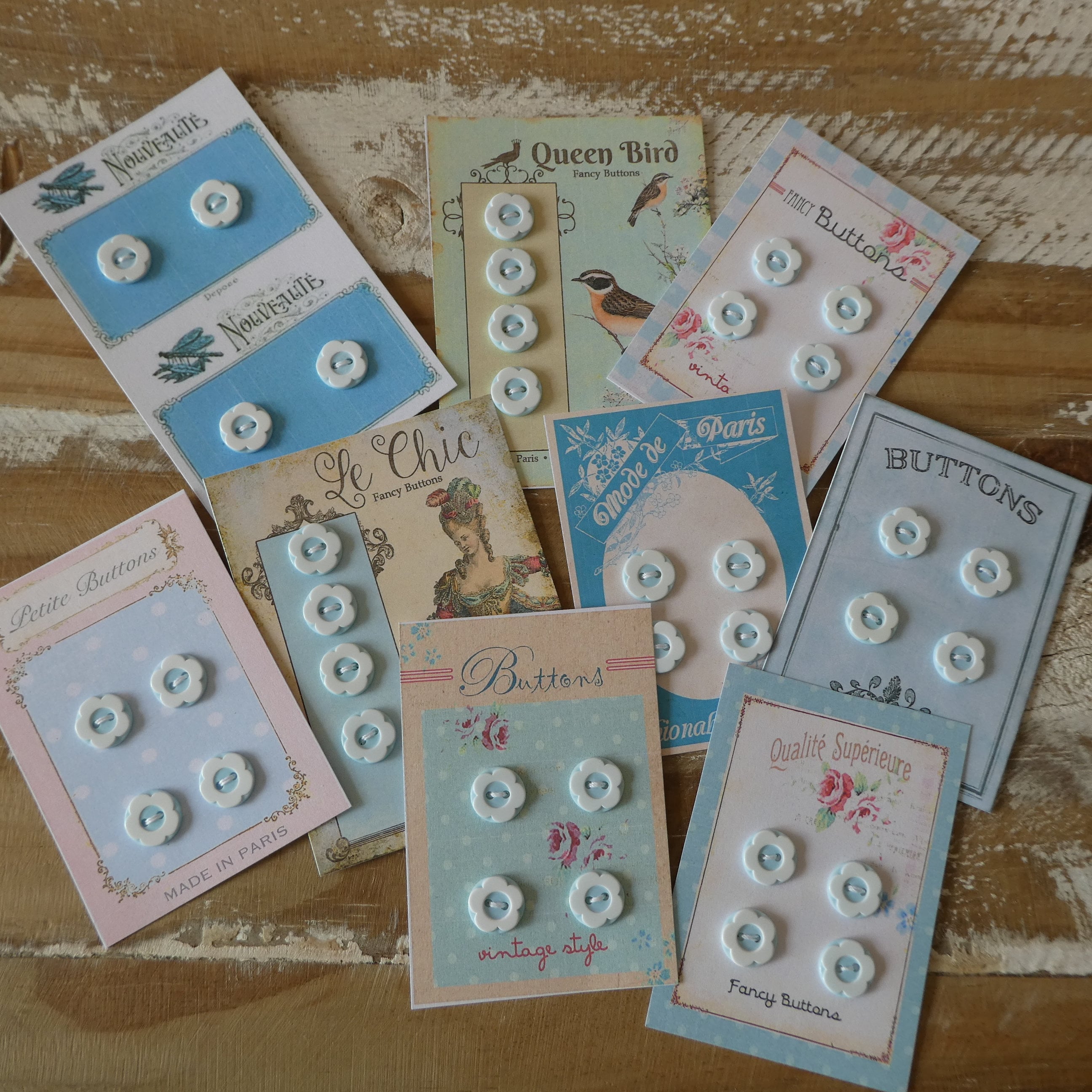 Hand Made Button Cards, Junk Journal Embellishments - Etsy