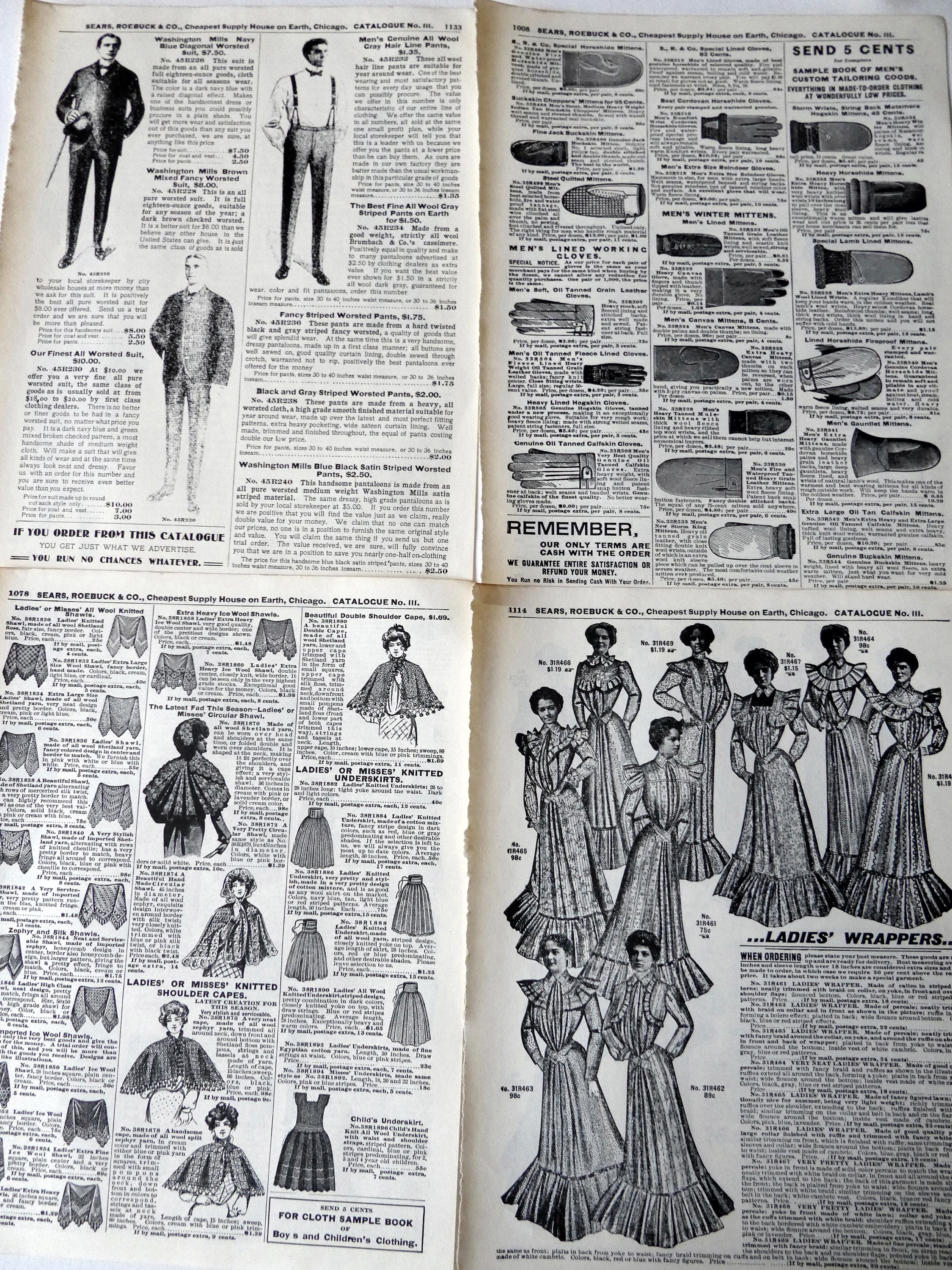 1897 Sears Roebuck & Co Catalogue Pages, 20 Pages Reprinted 1968