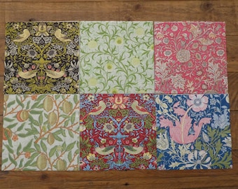 6 William Morris paper napkins for decoupage, scrapbooking, mixed media, collage, Pack #1