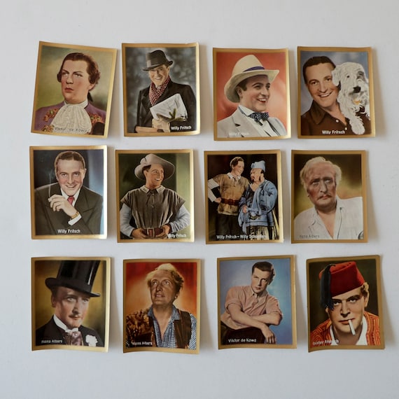 german tobacco cards 12 Tobacco Cards German Male Movie Stars Issued in 1935
