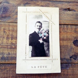 Antique French greeting card, 1909 card