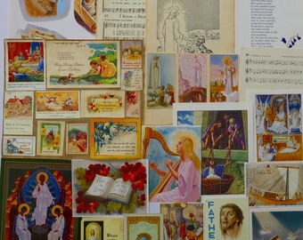 Christian faith religious ephemera pack 30 pieces collage pack