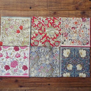 6 William Morris paper napkins for decoupage, scrapbooking, mixed media, collage, Pack #2