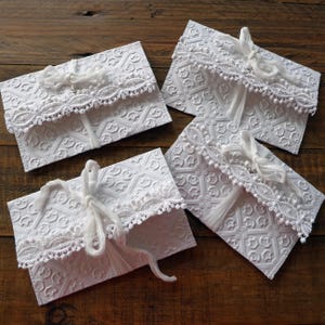 Stitched embossed wallpaper pouch, junk journal supplies