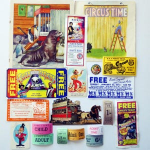 Circus vintage ephemera pack 20 pieces