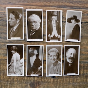 8 vintage In the Public Eye cigarette cards
