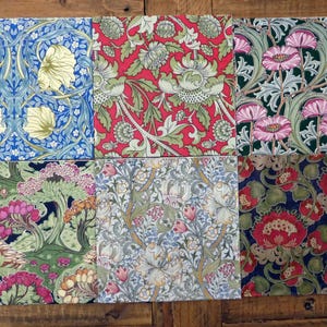 6 William Morris paper napkins for decoupage, scrapbooking, mixed media, collage, Pack #2