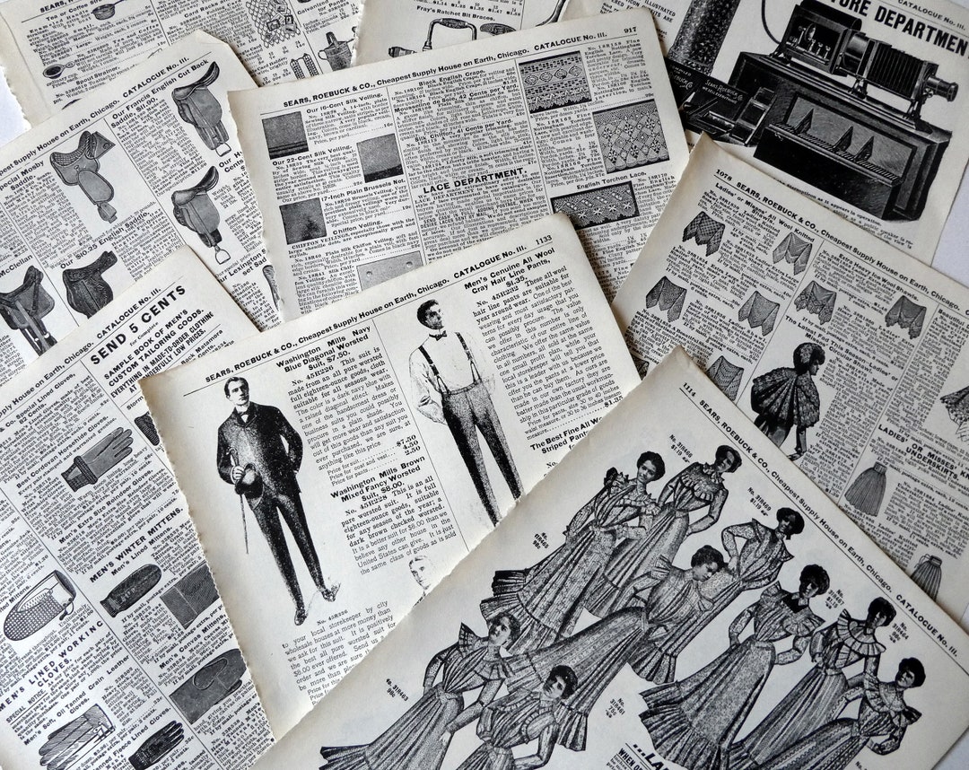 1902 and 1906 Sears Roebuck & Co Catalogue Pages, 20 Pages Reprinted