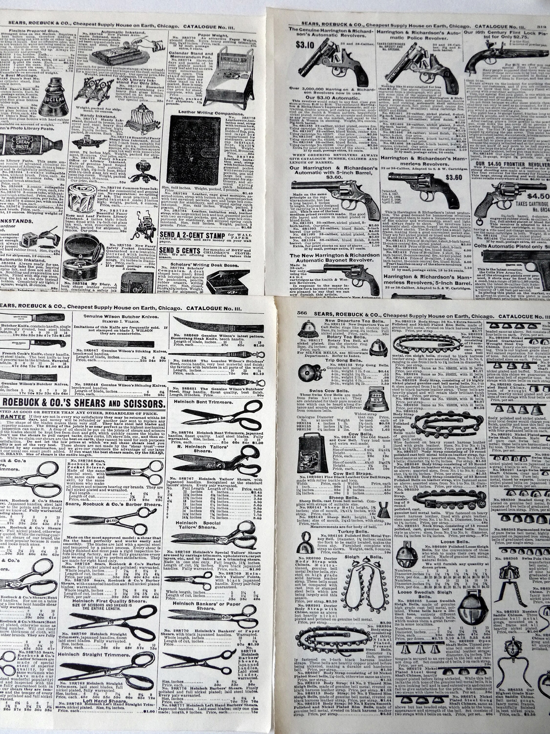 1897 Sears Roebuck & Co Catalogue Pages, 20 Pages Reprinted 1968