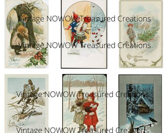 Winter fun in the snow vintage digi kit digital kit digikit digital printable digital images for junk journals