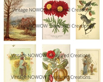 Autumn days vintage digital kit digital kit digital printable digi kit download images for junk journals