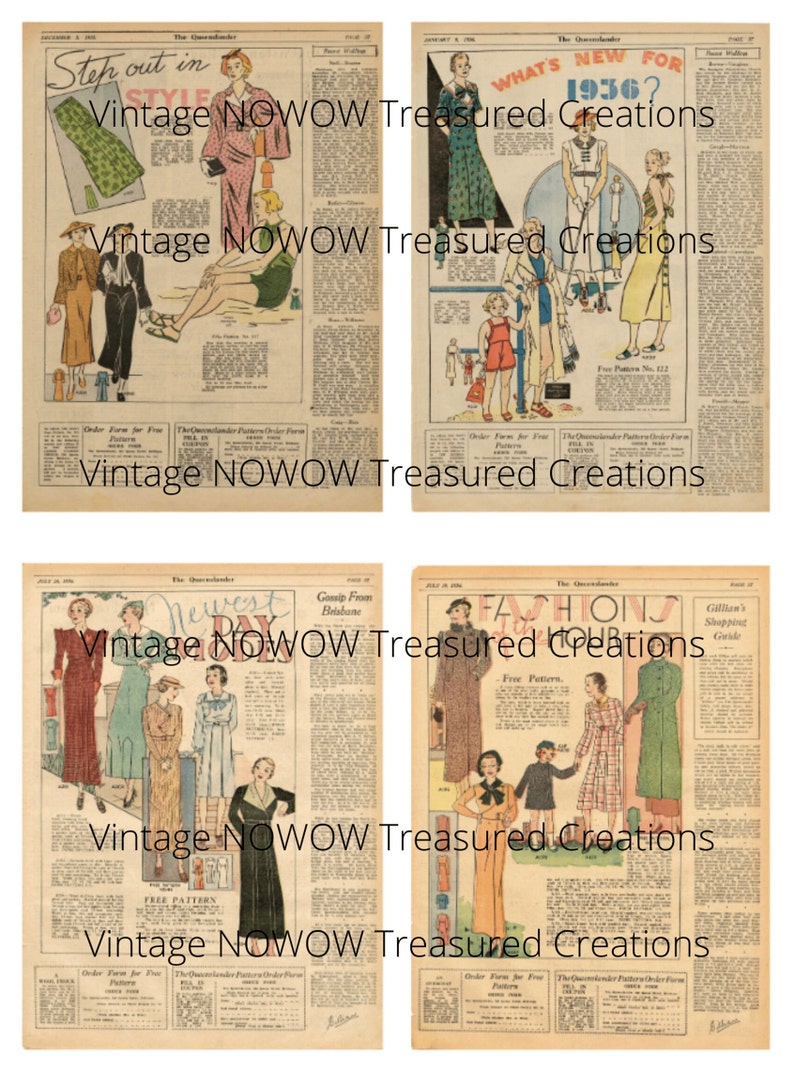 Vintage Sewing Patterns Digi Kit Digital Download Digital Kit Digital ...