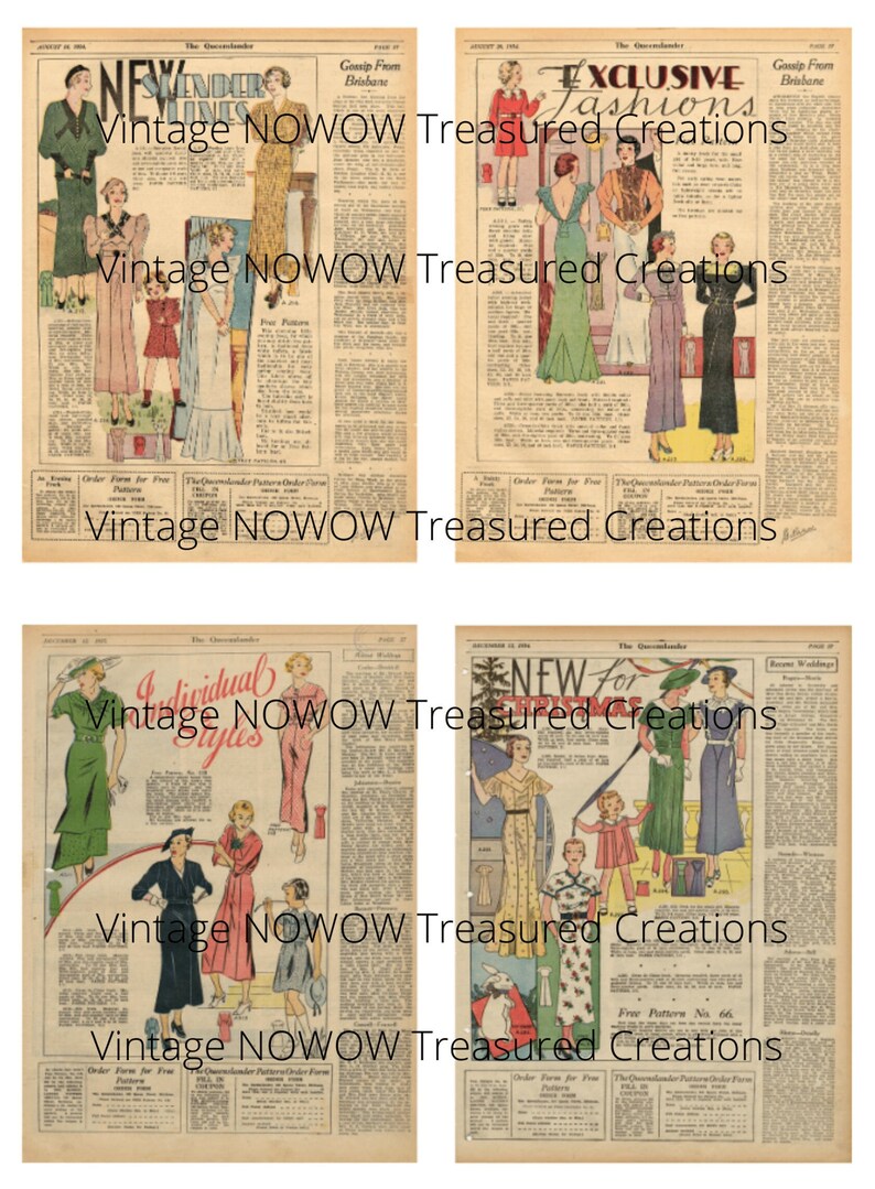 Vintage Sewing Patterns Digi Kit Digital Download Digital Kit Digital ...