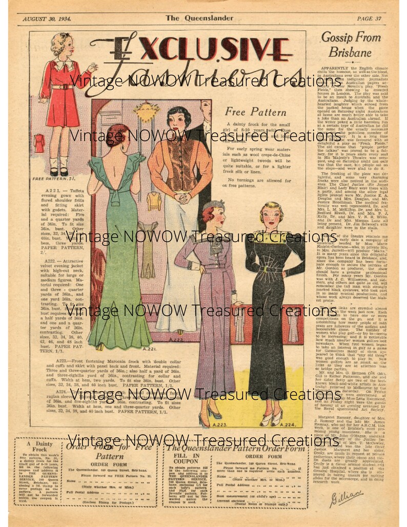 Vintage Sewing Patterns Digi Kit Digital Download Digital Kit Digital ...