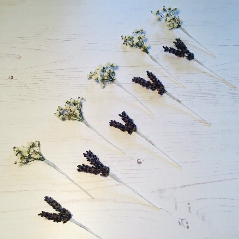Dried Flower Hair Pins Gypsophila & Lavender Etsy UK