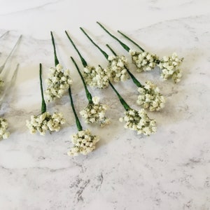 Dried flower hair pins PASIPHAE Gypsophila babys breath wedding image 10