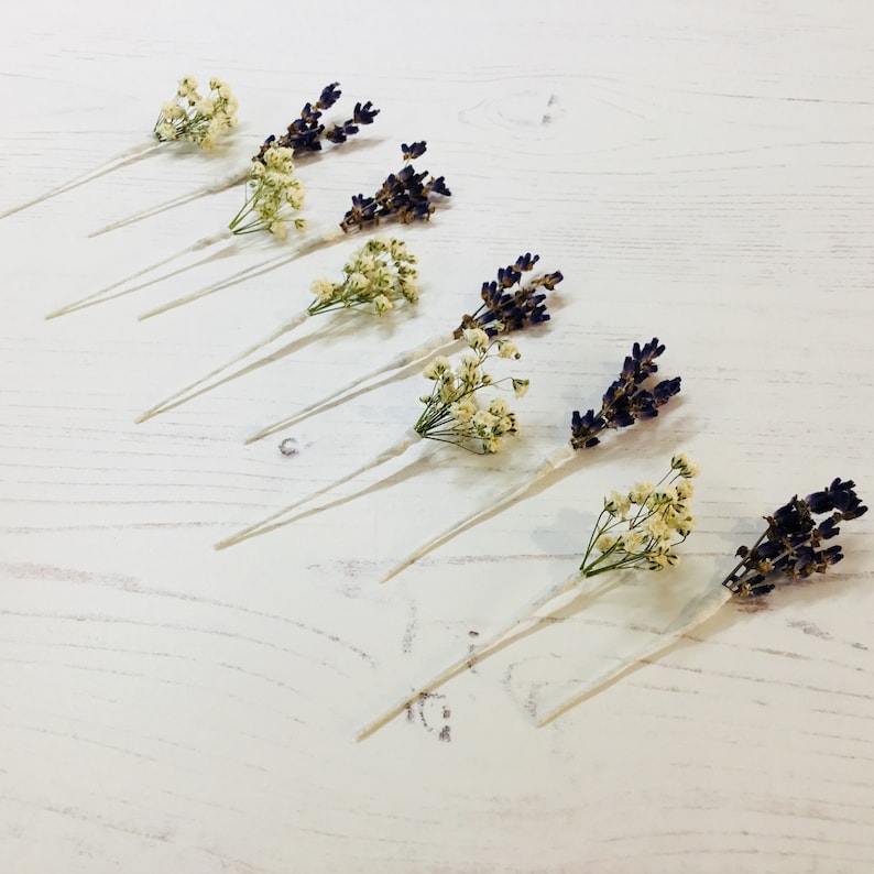 Dried Flower Hair Pins Gypsophila & Lavender Etsy UK
