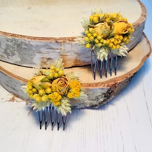 Dried flower hair comb | small | TAYGETE | Yellow | Wedding