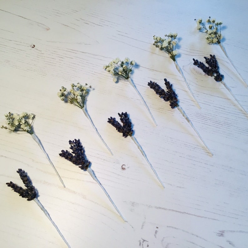 Dried Flower Hair Pins Gypsophila & Lavender Etsy UK