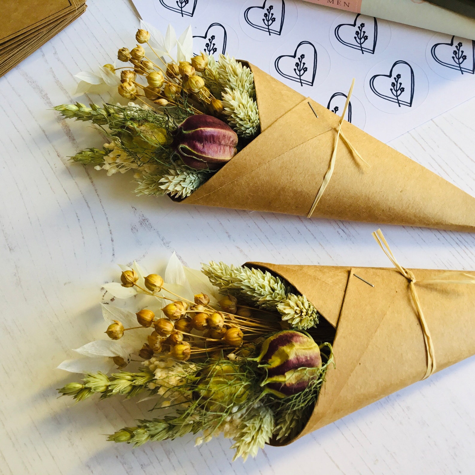 Mini Dried Flower Bouquet RHEA With Gift Card Etsy UK