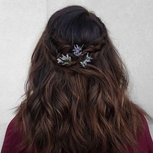 Dried flower hair pins | purple Limonium | sea lavender | wedding/bridal hair picks