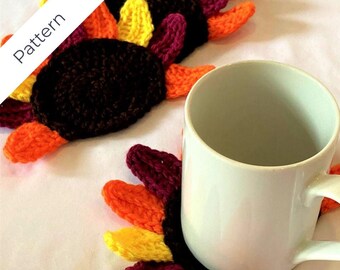 Crochet de tapis de tasse de dinde *Modèle seulement