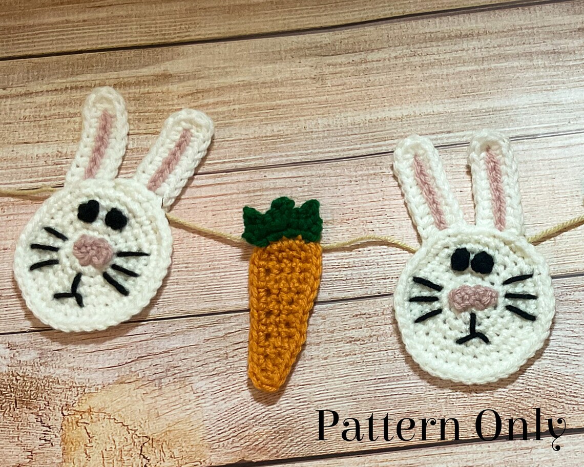 Bunny and Carrot Garland Crochet *pattern Only - Etsy