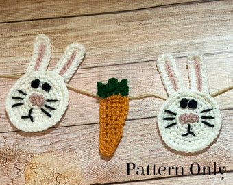 Bunny and Carrot Garland Crochet *Pattern Only