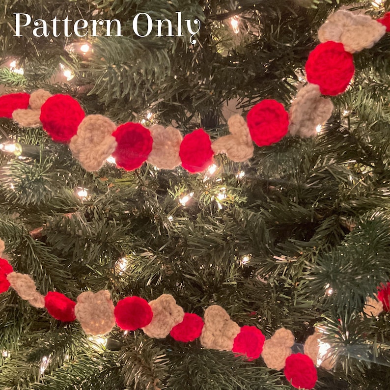 Popcorn Cranberry Garland Crochet pattern ONLY Etsy