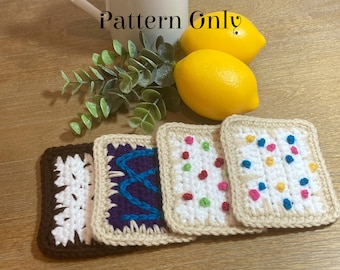Toaster Pastry Coaster Crochet *Pattern ONLY