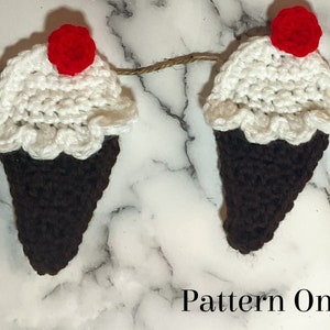 Crochet de guirlande de cornet de crème glacée *Modèle seulement