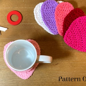 Heart Shaped Coaster Crochet *Pattern ONLY