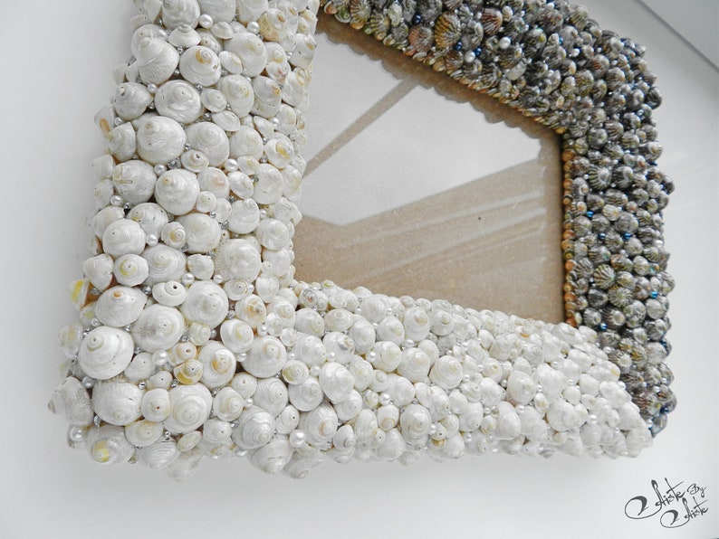 Rainbow Glitter Frame Handmade picture frames Seashells frame Beach decor 13x18cm 5x7 size Handmade Picture Photo Foto Frame Framing
