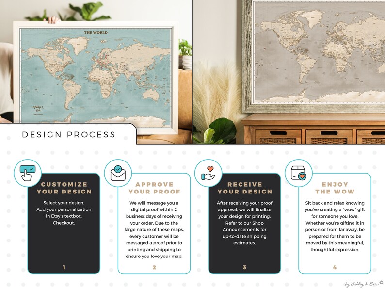 Personalized push pin travel map couple world map canvas art etsy