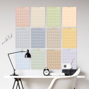 Large Monthly Wall Planner A3, 2024 Wall Calendar, Pastel Wall Planner individual pages, 2024 Year Planner, Undated Wall Planner