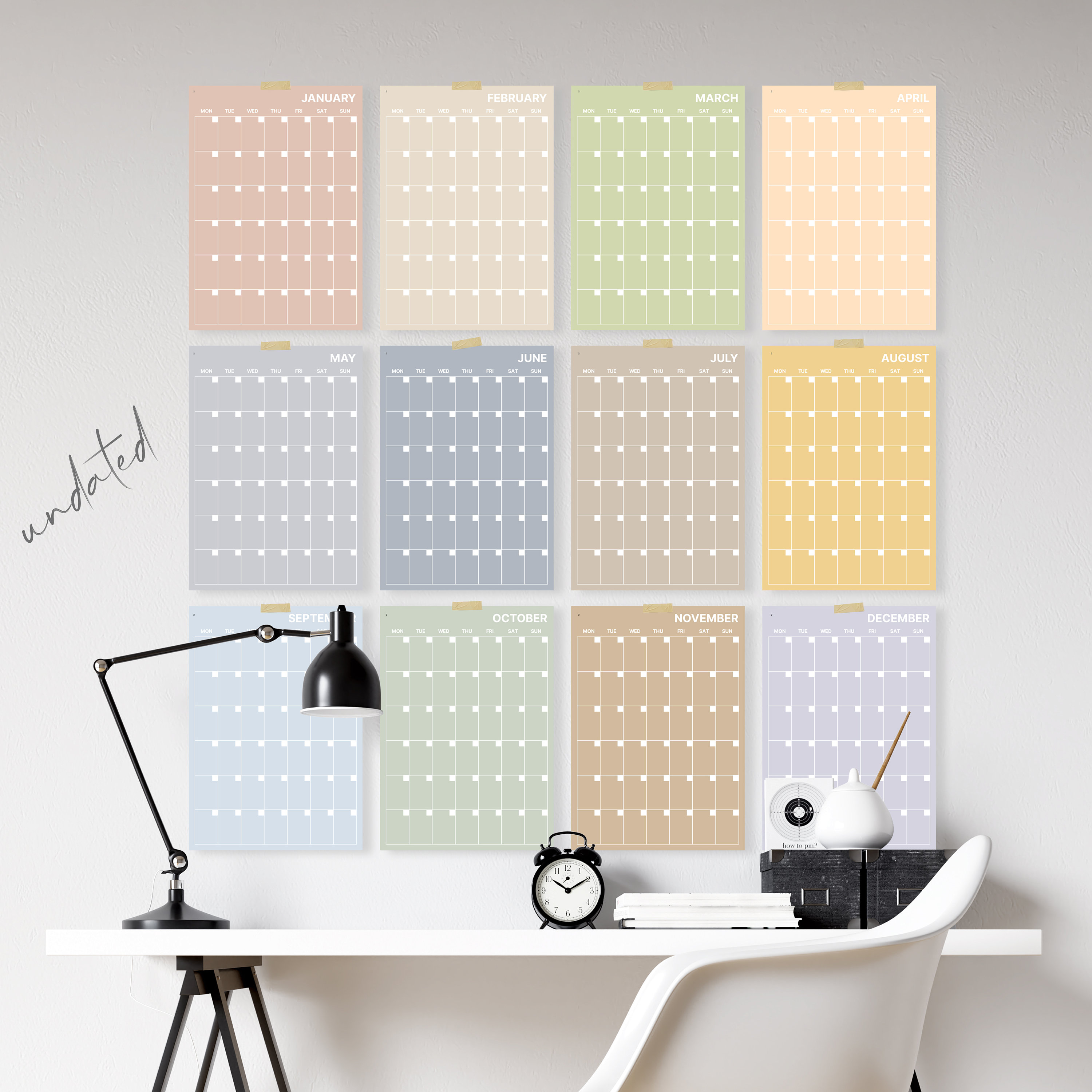 Wall Calendar 2024, Monthly Wall Planner A3, Monthly Planners 12
